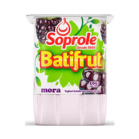 Yogurt Batifrut Mora Pack 4 X 165 Gr Soprole