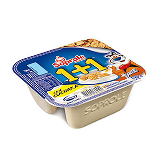 Yogurt 1+1 Zucaritas Con Cuchara 140 Gr Soprole