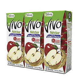 Nectar Manzana Tetra 3 Unidades 190 Ml Vivo