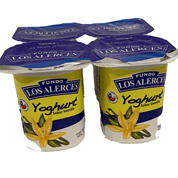 Yoghurt Vainilla 125 Gr Los Alerce PACK 4 UNIDADES