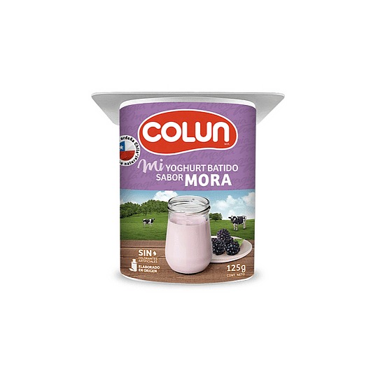 Yogurt Batido Mora Pack 4, 125 Gr Colun 