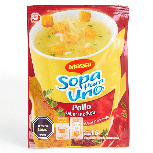 Sopa Para Uno Pollo Merken 16 Gr Maggi