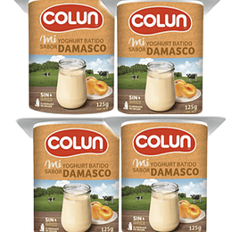 Yoghurt Batido Damasco Sin Lactosa pack 4 X 125 Gr Colun