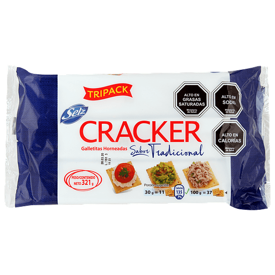 Galletas Cracker Tradicional Tripack Selz 321 Gr