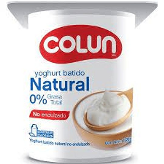 Yogurt Natural Cero Grasa 120 Gr Colun