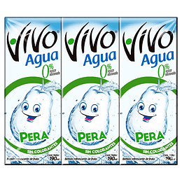 Agua con Jugo de Pera 3 X 190 Ml Vivo