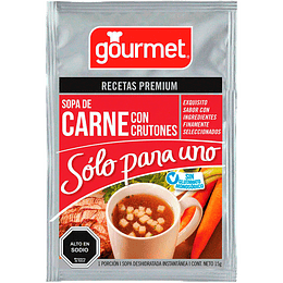 Sopa de Carne Con Crutones Solo para UNO 15 Gr Gourmet