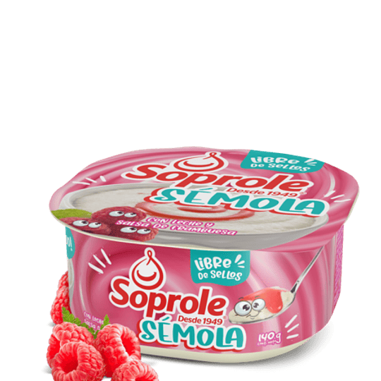 Postre semola frambuesa 2x 140 grs Soprole