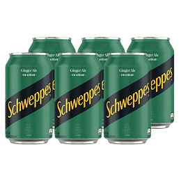 Lata Ginger Ale 350 CC X 6 un. Zero SCHWEPPES