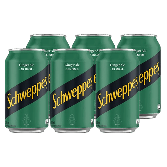 Lata Ginger Ale 350 CC X 6 un. Zero SCHWEPPES