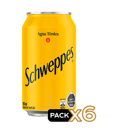 Lata Agua Tónica 350 CC X 6 un. SCHWEPPES