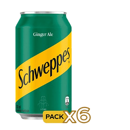 Lata Ginger Ale 350 CC X 6 un. SCHWEPPES