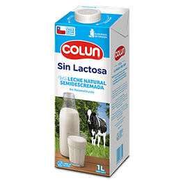 Leche Semi Descremada Sin Lactosa UHT 1 Lt Colun