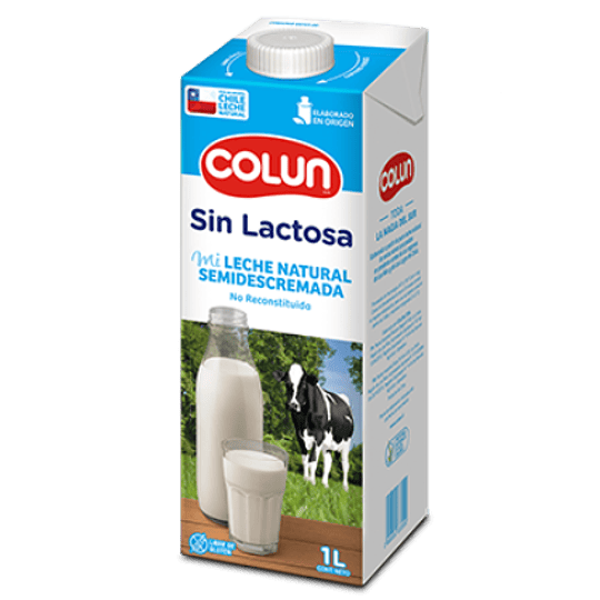 Leche Semi Descremada Sin Lactosa UHT 1 Lt Colun