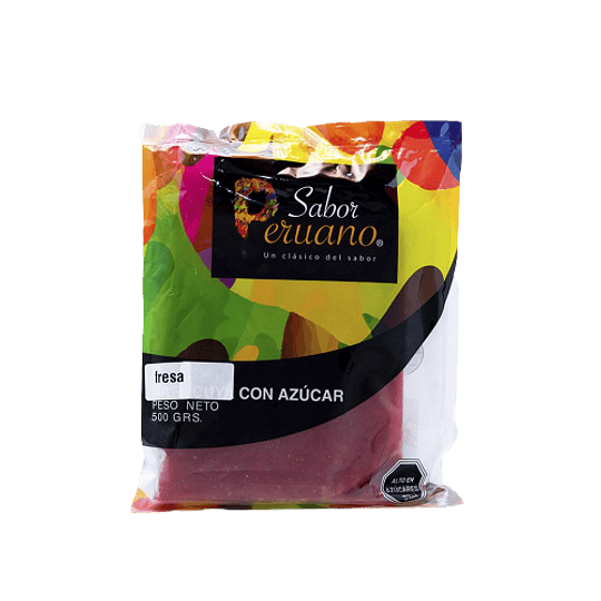Pulpa Fresa-Frutilla C/azucar 500 Gr. Sabor Peruano