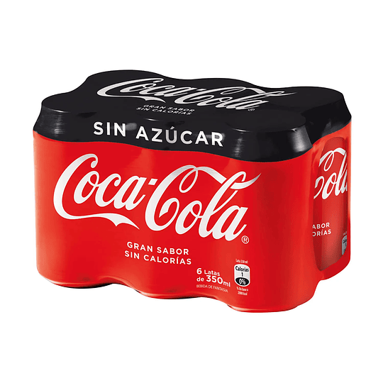 Coca Cola Zero Lata 350 Ml Pack de 6 Unidades