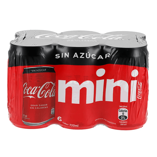 Coca Cola Zero Lata 220 Ml Pack 6 Und.
