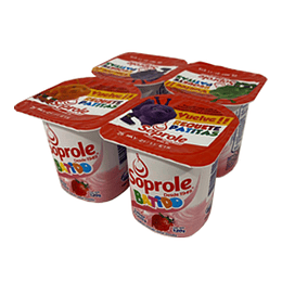 Yoghurt Batido Frutilla Pack 4 Unidades 120 Gr Soprole