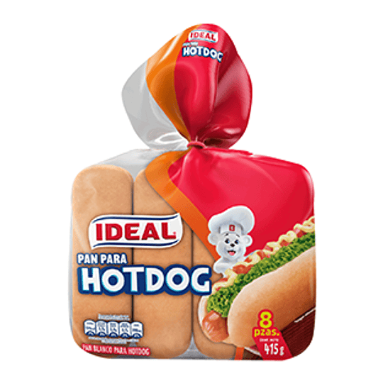 Pan Hot Dog Bolsa 8 Unidades Ideal