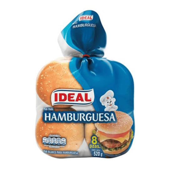 Pan Hamburguesa Bolsa 8 Unidades Ideal