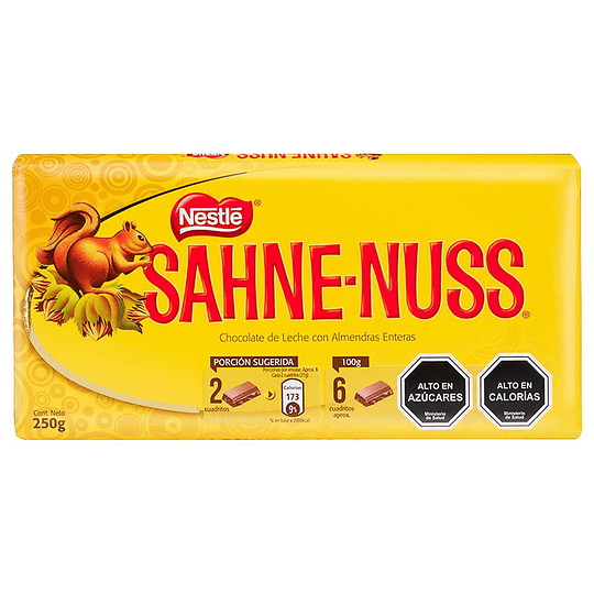 Chocolate Sahne-Nuss Barra 250 Gr Nestle