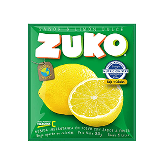 Jugo en Polvo Limon Dulce Sobre de 25 Gr Zuko