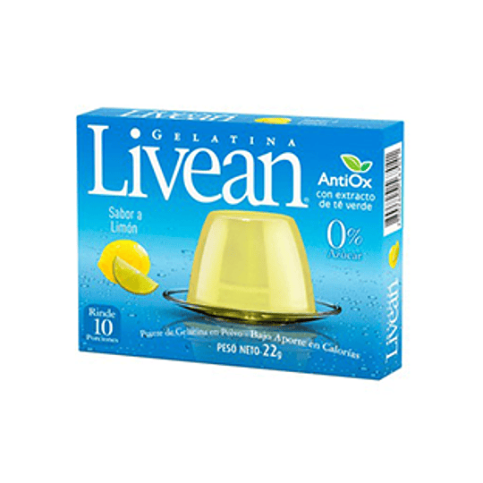 Gelatina en Polvo Limon 22 Gr Livean