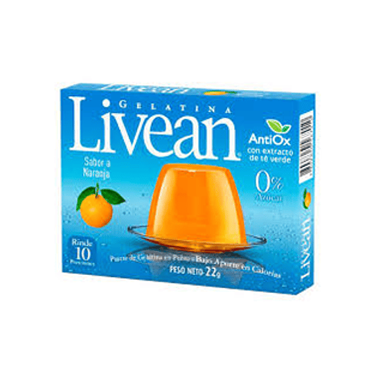 Gelatina en Polvo Naranja 22 Gr Livean