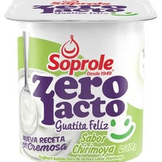 Yoghurt Batido Zerolacto Chirimoya Pack 4 Unidades 120 Gr Soprole