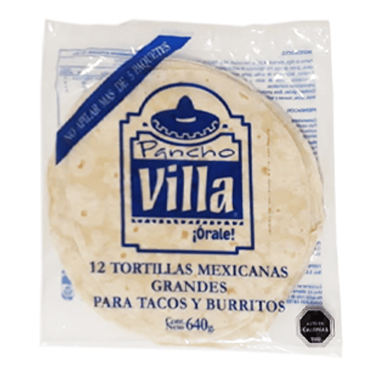 Tortilla Burrito 25 Cm, 640 g. Paquete de 12 Unidades Pancho Villa