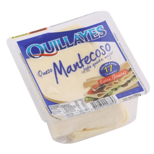 Queso Mantecoso Laminado Display 17 laminas de 500 Gr Quillayes