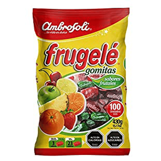 Gomitas Sabores Frutales Frugele Bolsa 430 Gr Ambrosoli