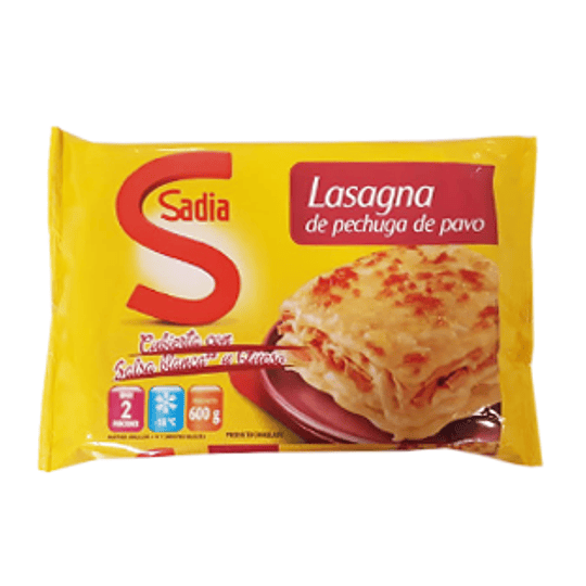 Lasagna Pechuga de Pavo Unidad 600 Gr Sadia