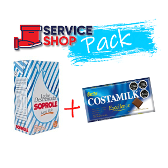 Pack Leche Descremada Soprole 1Lt + Chocolate Costamilk 145gr Costa