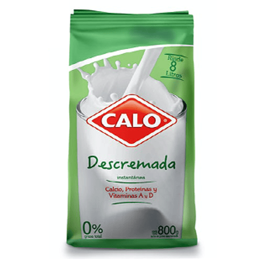 Leche en Polvo Descremada Bolsa 800 Gr Calo