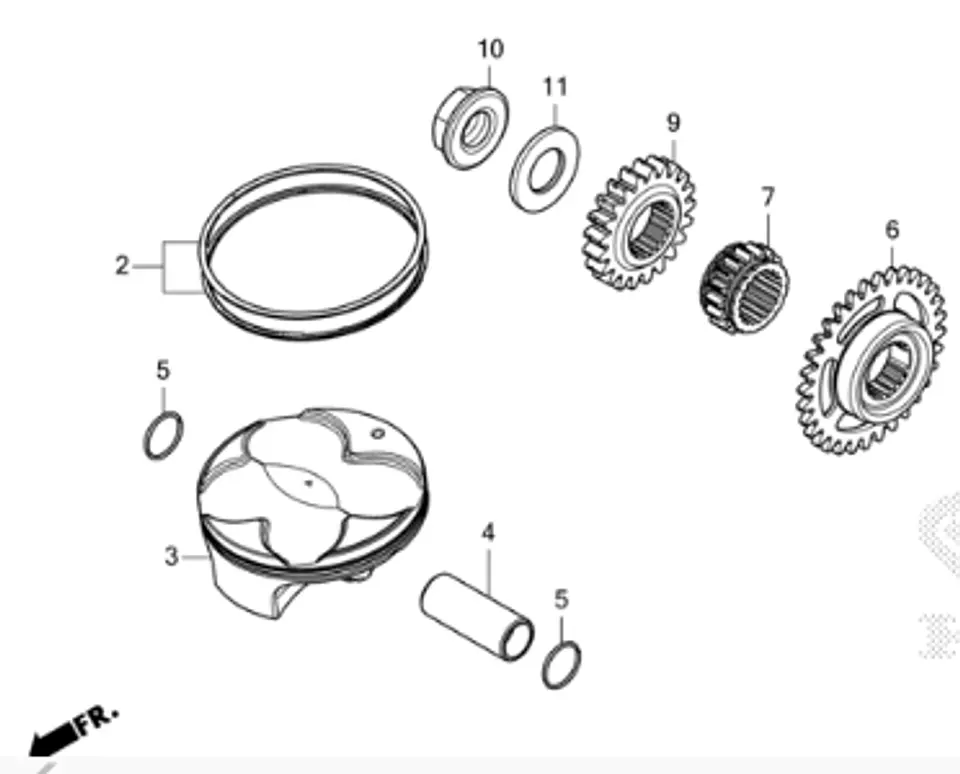 KIT PISTON CRF250RX EMPAQUETADURA CULATA-PISTON-ANILLOS-PASADOR PISTON-SEGUROS DE PISTON 2