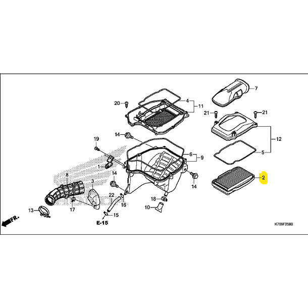 FILTRO AIRE ORIGINAL PARA MODELO HONDA CB 190 2