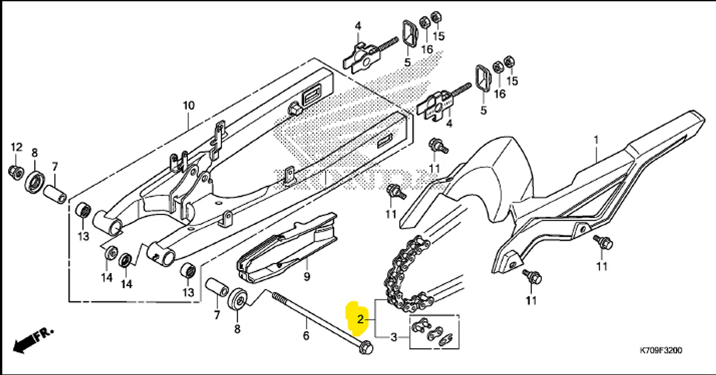 CADENA TRANSMISION ORIGINAL  PARA  MODELO CB 190 428-132L 2