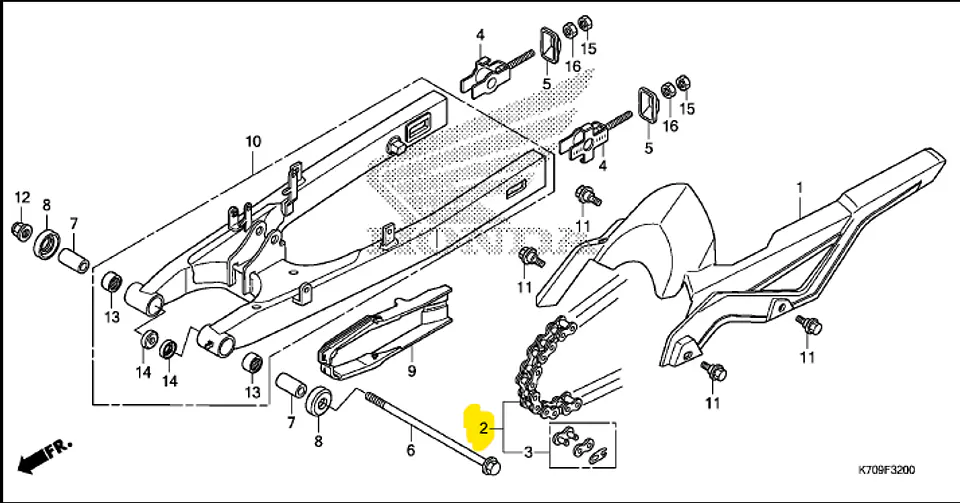 CADENA TRANSMISION ORIGINAL  PARA  MODELO CB 190 428-132L 2