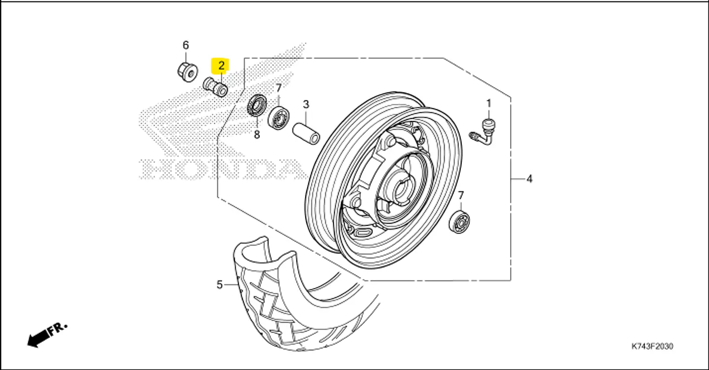 BUJE ESPACIADOR RUEDA DEL. PARA HONDA NAVI 2