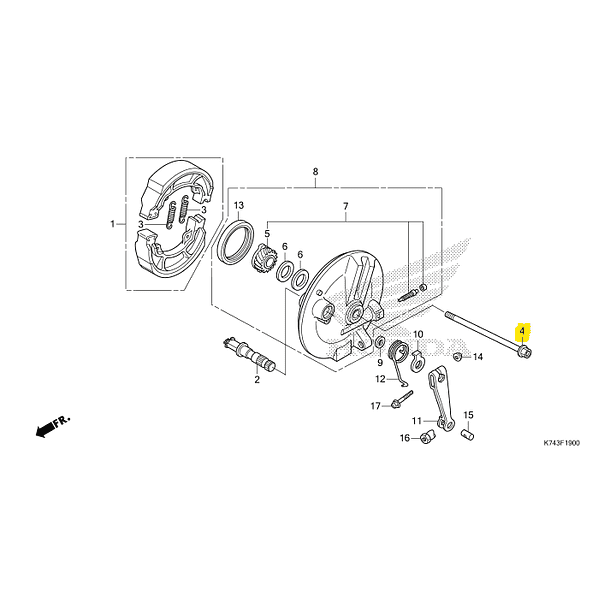 EJE DE RUEDA DELANTERA PARA HONDA NAVI 2