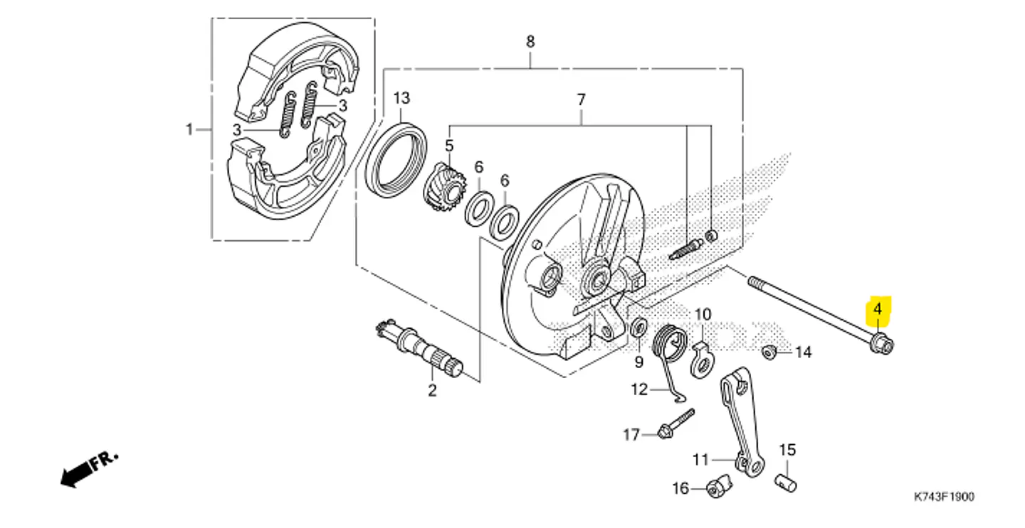 EJE DE RUEDA DELANTERA PARA HONDA NAVI 2