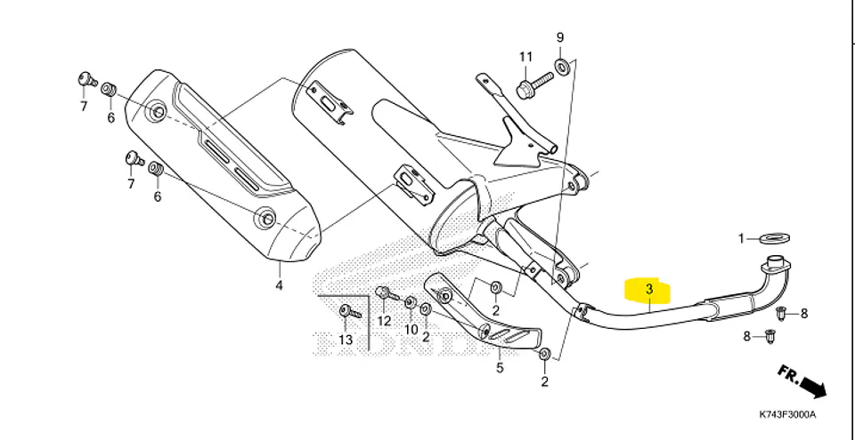 SILENCIADOR DE ESCAPE COMP. PARA HONDA NAVI 1
