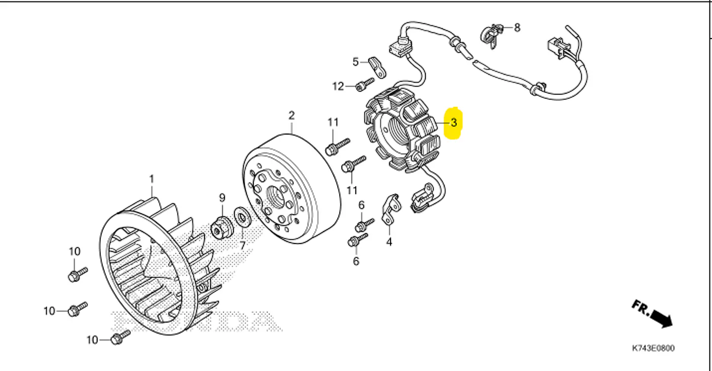 ESTATOR COMP. PARA HONDA NAVI 2