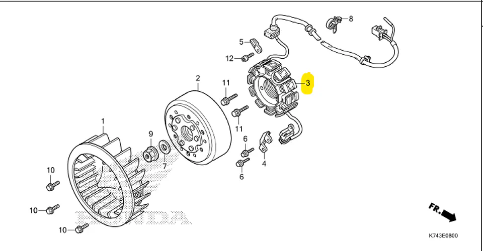 ESTATOR COMP. PARA HONDA NAVI 2