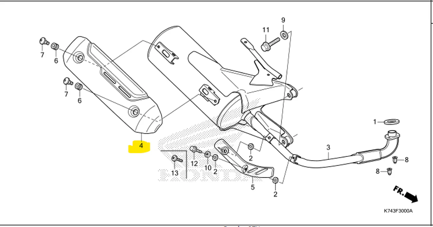 PROTECTOR DE SILENCIADOR PARA HONDA NAVI 3