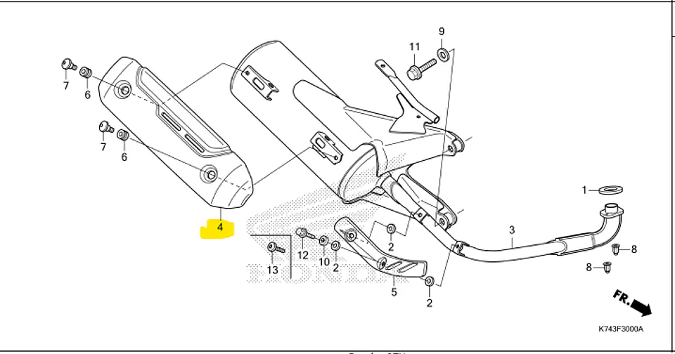 PROTECTOR DE SILENCIADOR PARA HONDA NAVI 3