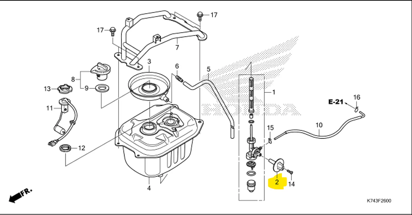 PERILLA DE GRIFO DE COMBUSTIBLE PARA HONDA NAVI 2