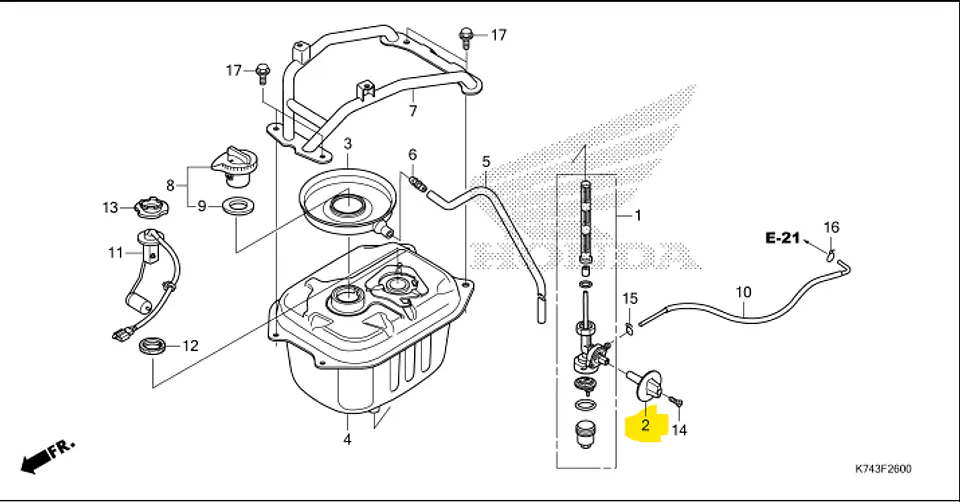 PERILLA DE GRIFO DE COMBUSTIBLE PARA HONDA NAVI 2