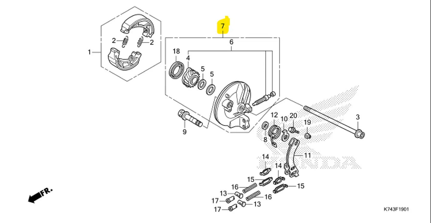 PANEL DE FRENO DEL. S-COMP. PARA HONDA NAVI 2